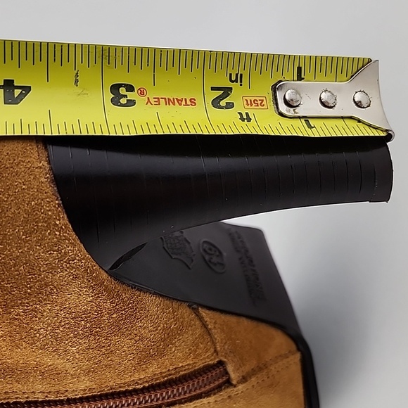 Predictions Collection Tan Suede Leather Fringed Heeled Boot Westen Style Sz 5.5 - Picture 16 of 16